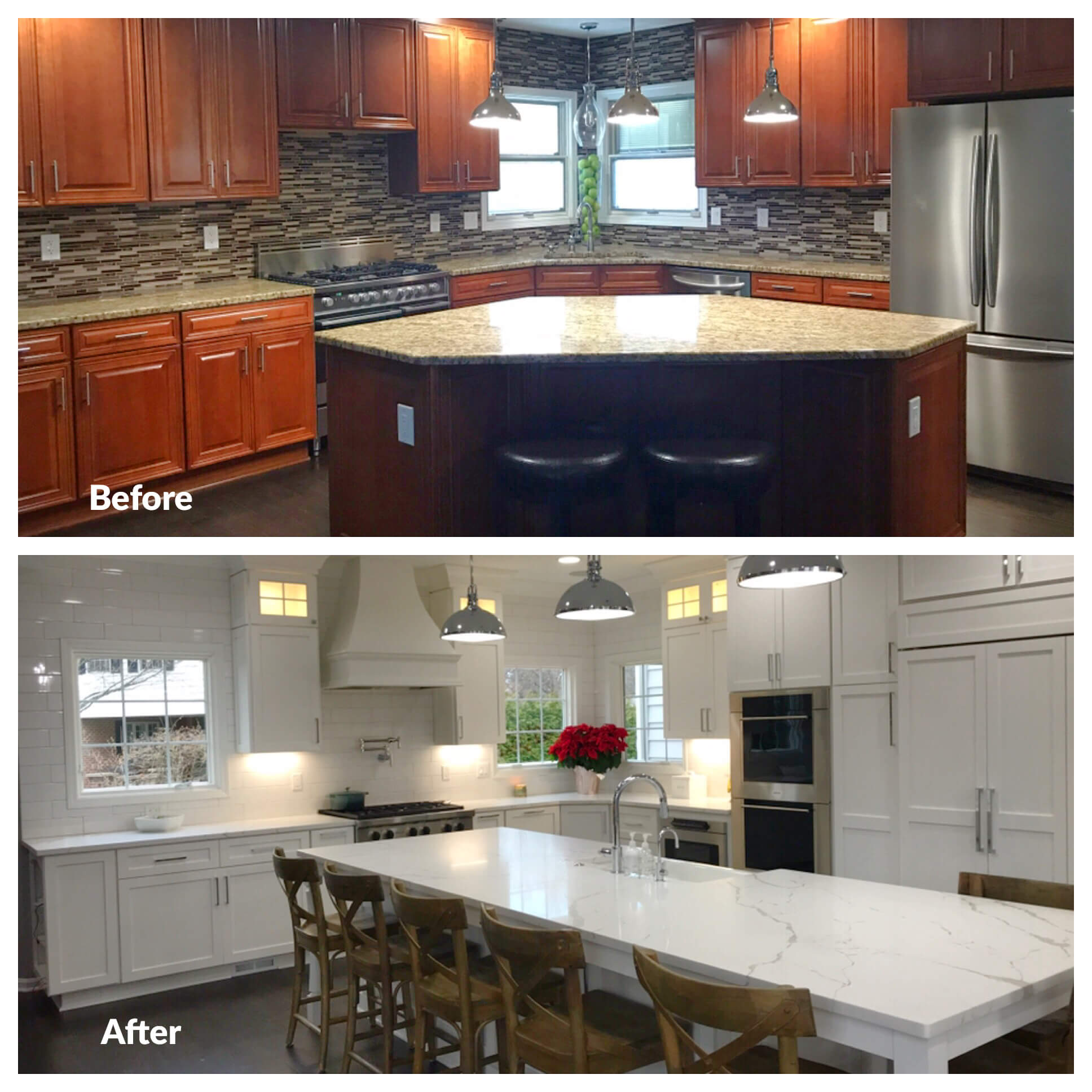 Before and After kitchen island