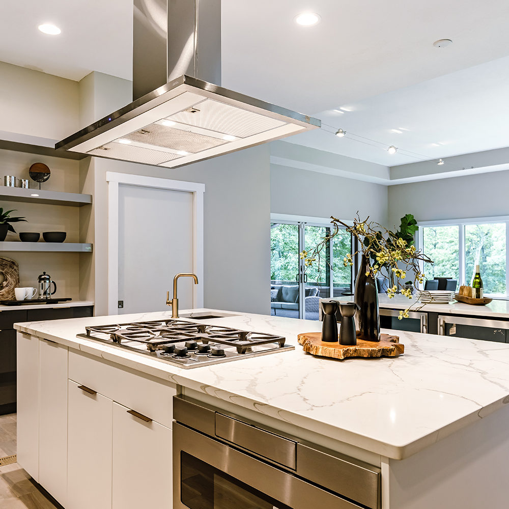 Sims-Lohman Fine Kitchens and Granite Frameless, modern cabinetry and quartz countertops